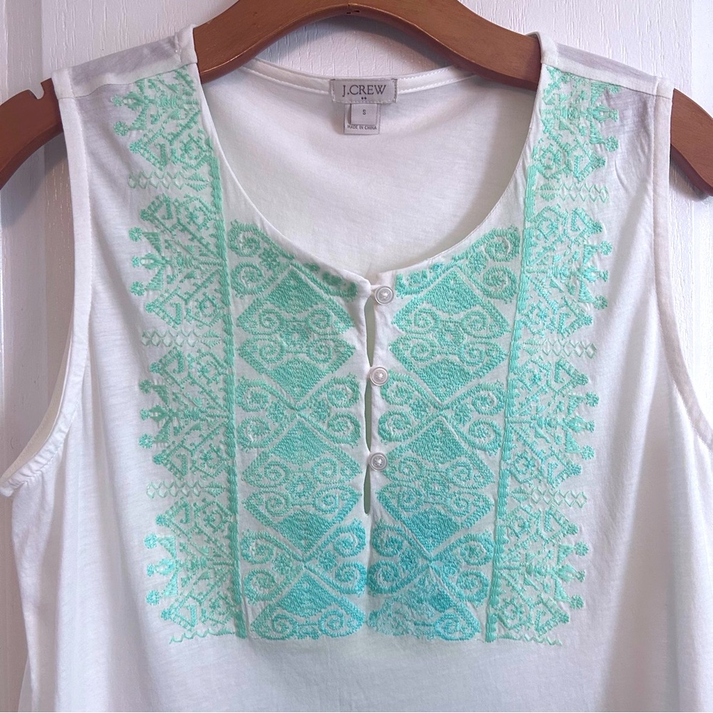 J Crew Tank Embroidery Detail Size Small